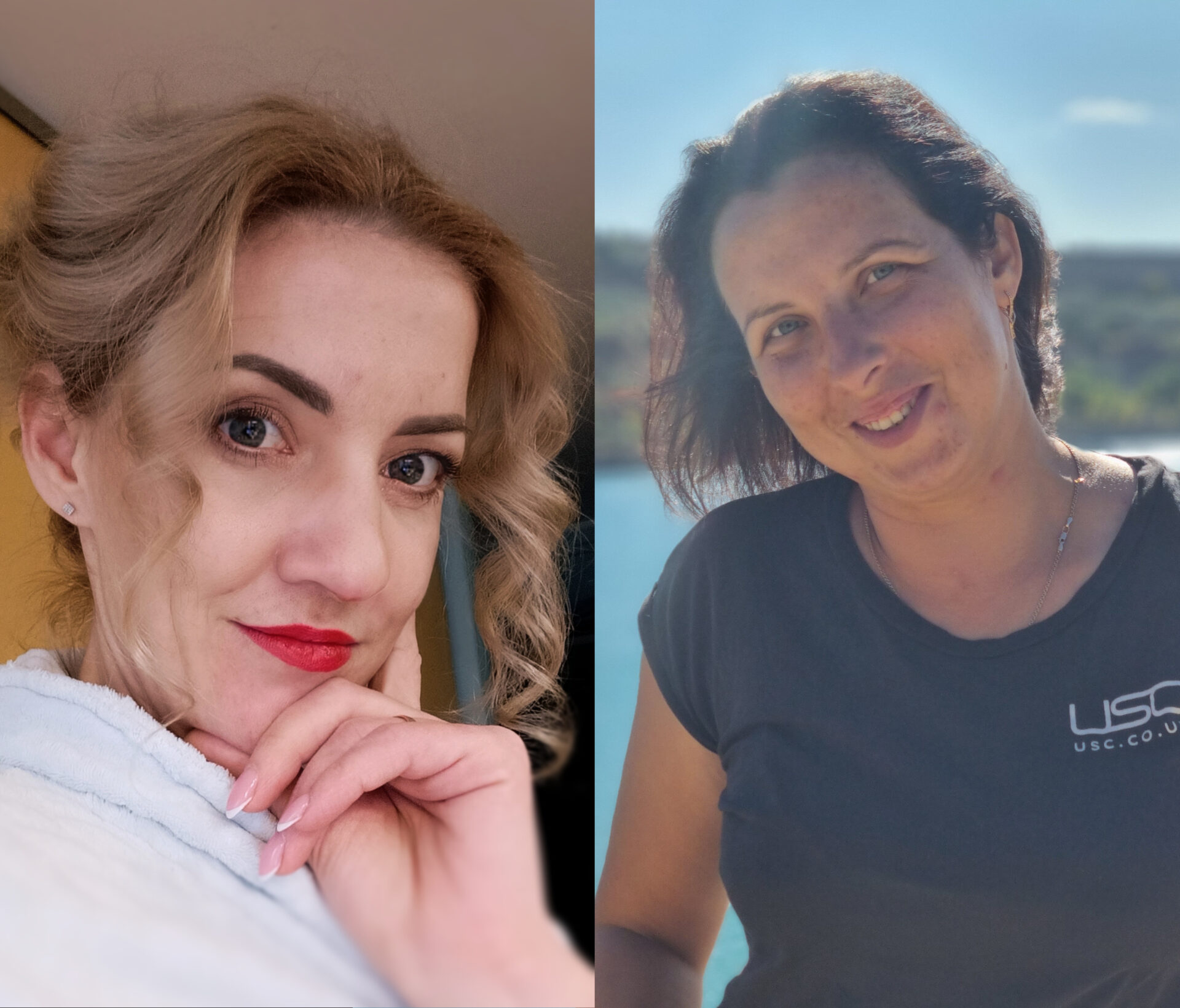 "Kvinnliga chaufförer är nog mer ansvarsfulla än manliga", tror Yulia Storiarchuk till vänster och Oksana Fedorenko som numera båda kör för Gireka Group.