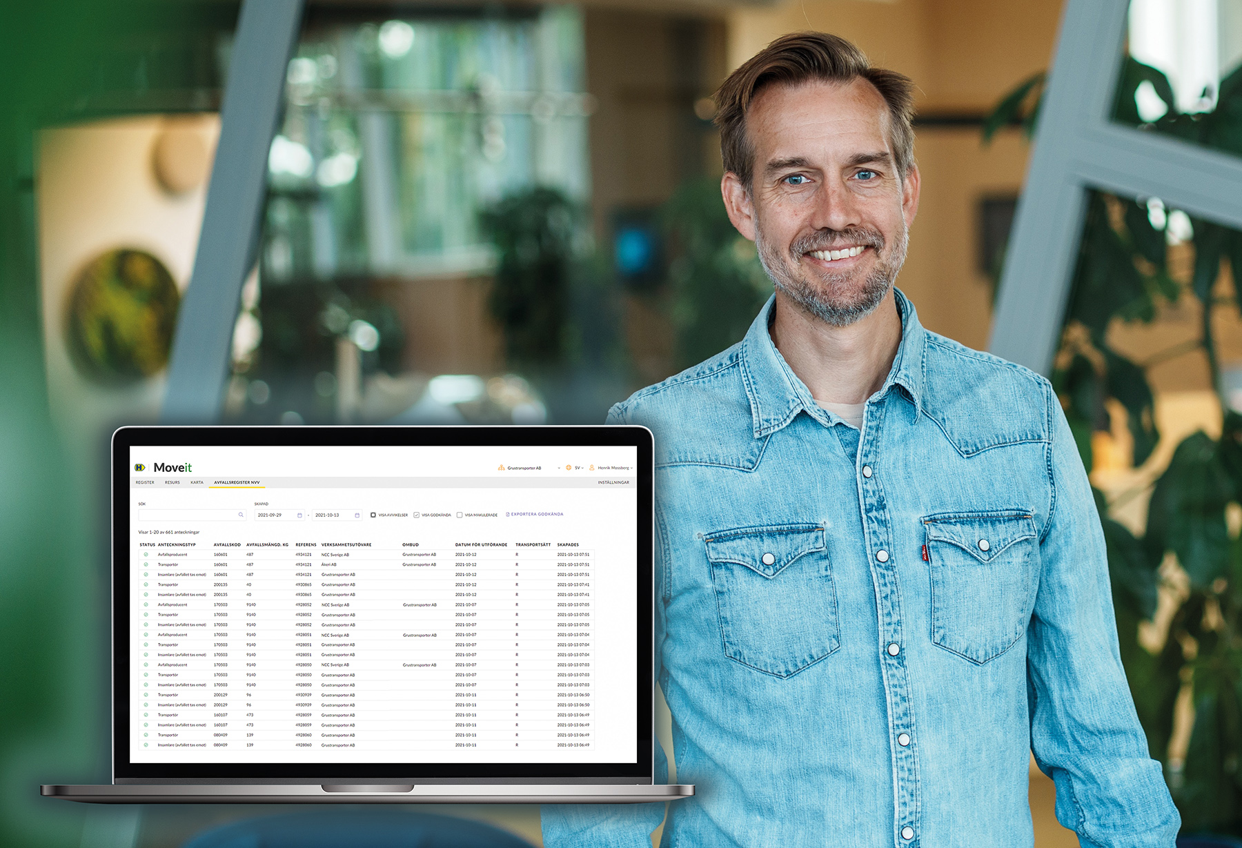 Johan Verner, försäljningsansvarig på Hogia Logistics Systems. Foto: Hogia/montage
