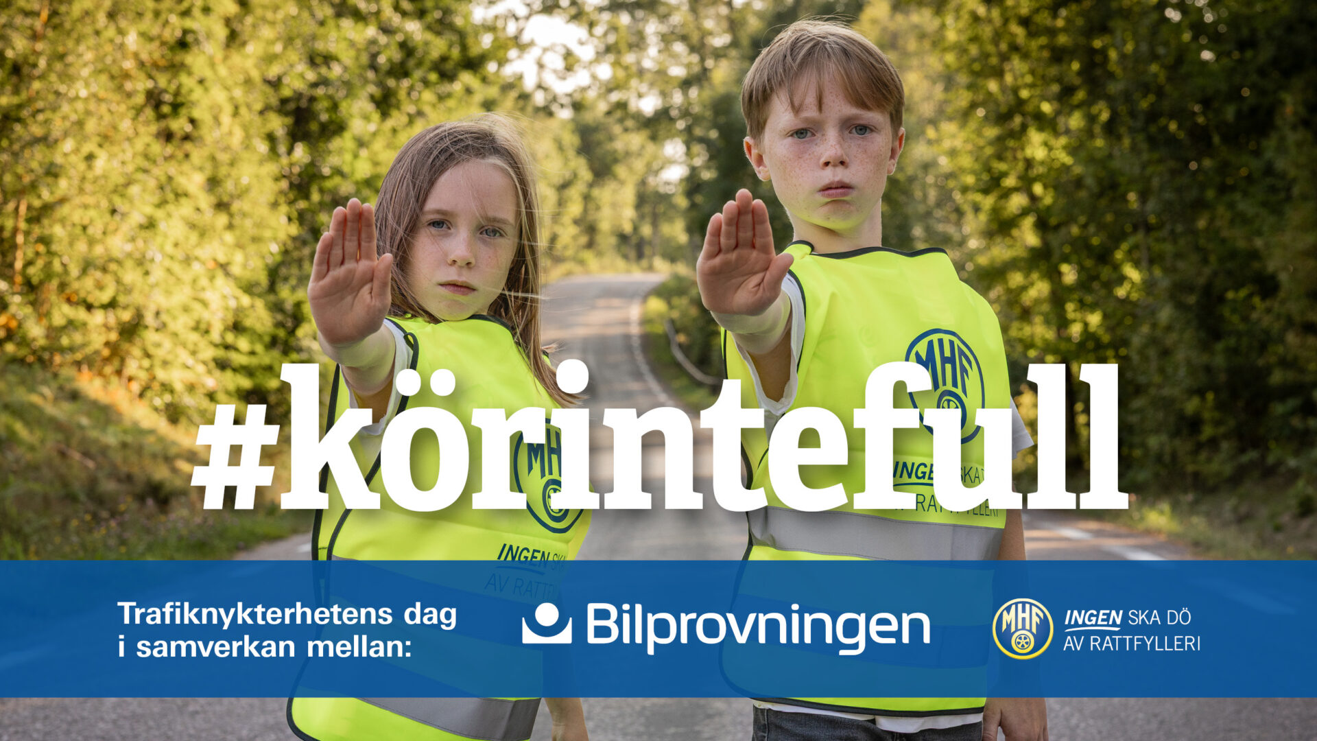 Kampanjbild för Trafiknykterhetens Dag 2025 #körintefull Foto: Tobias Olsson (MHF).