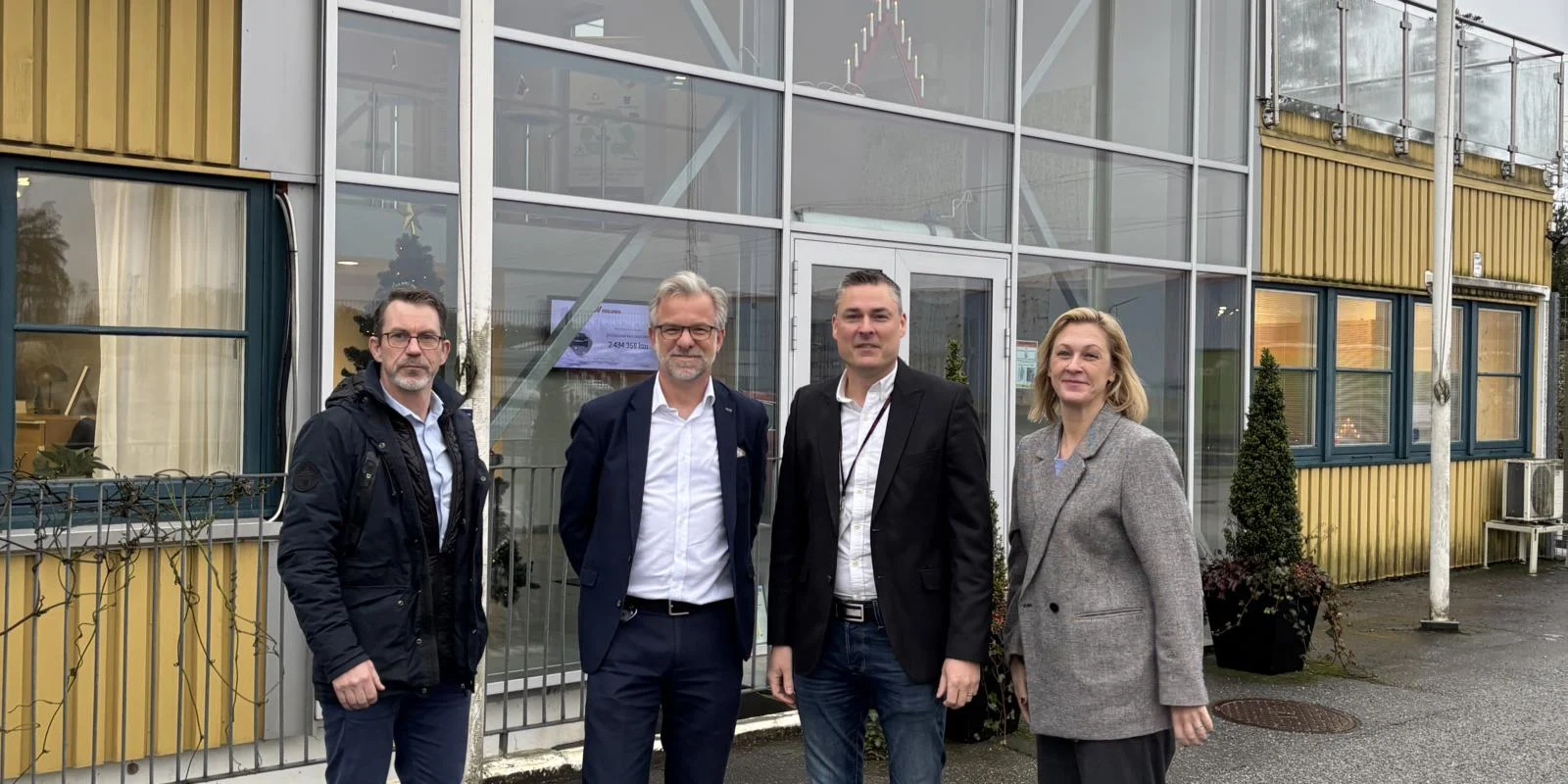 I bild från vänster Per Geijer, Jonas Hagelqvist, Tommi Pettersson och Linda Räfsbäck. Foto: Transportföretagen