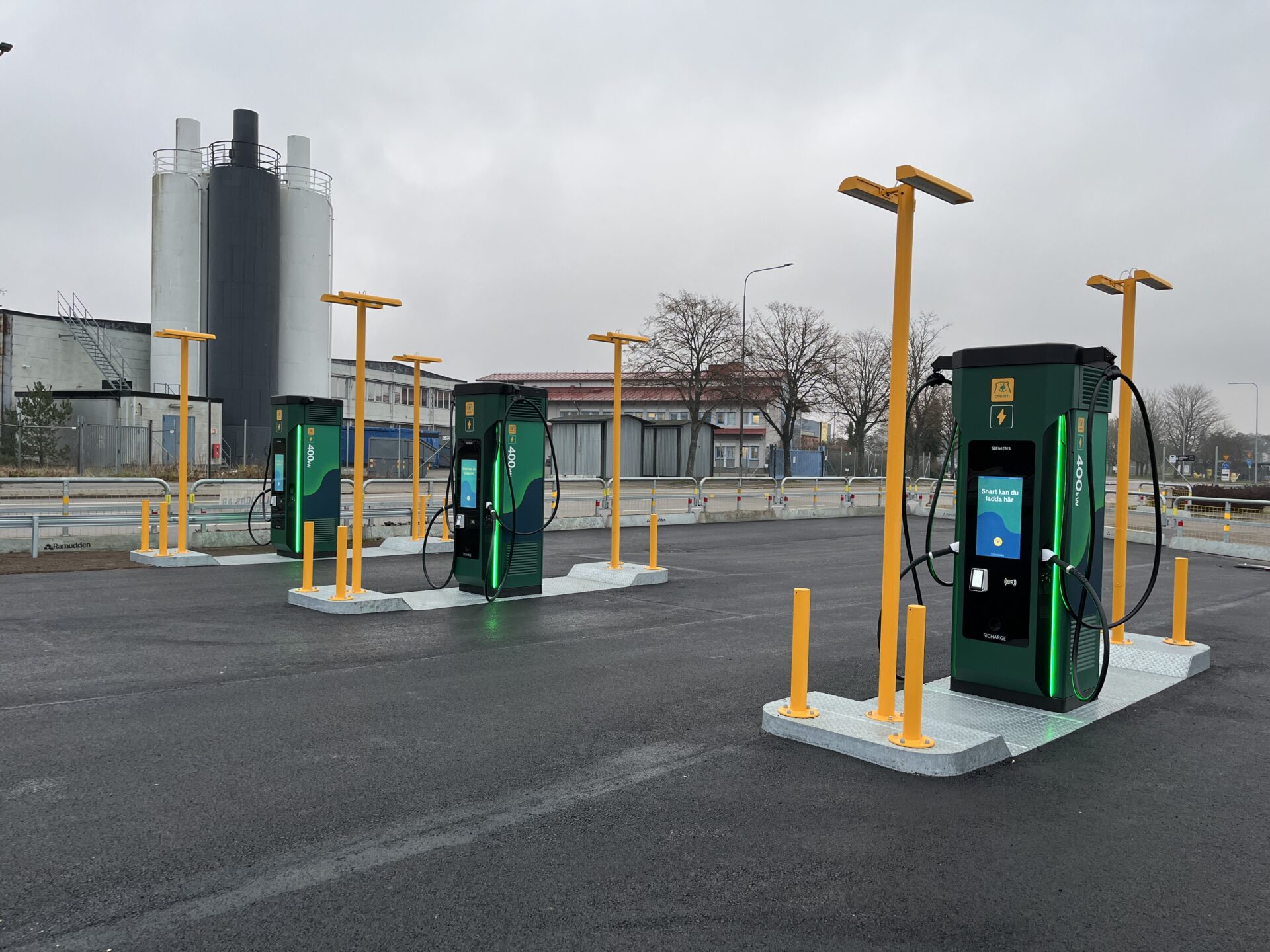  Nya laddplatser i Ystads Hamn. Foto: Preem.