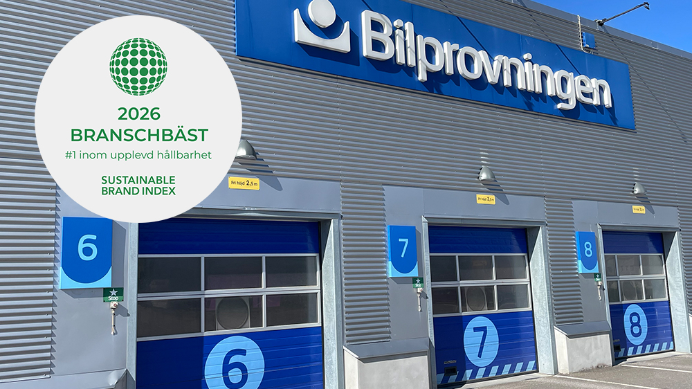    Bilprovningen upplevs återigen av svenska konsumenter som branschens mest hållbara varumärke. Foto: Bilprovningen.