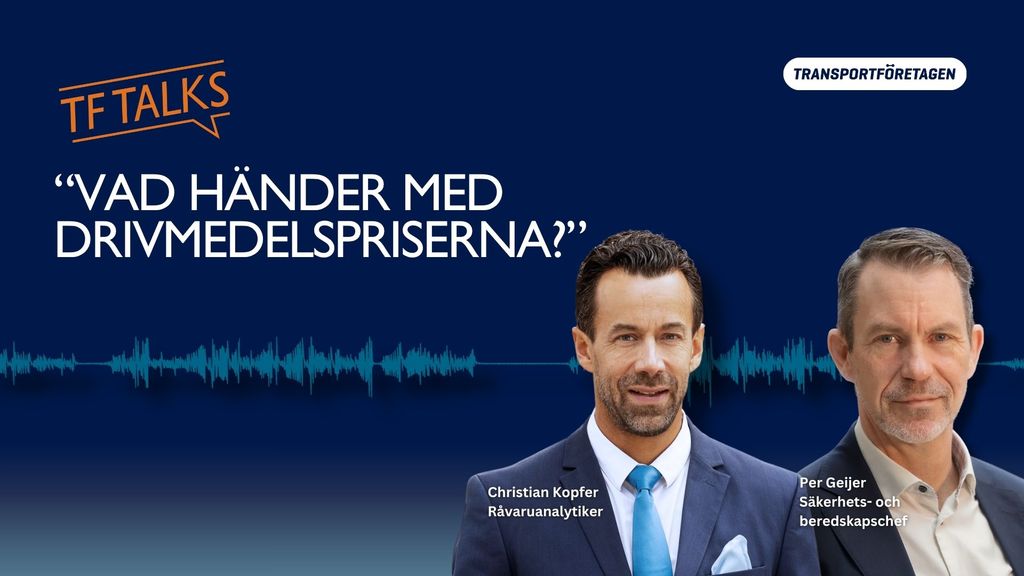 Christian Kopfer och Per Geijer gästade Transportföretagens TF Talks i går. Foto: Transportföretagen.